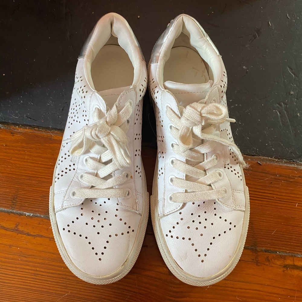 White platform sneakers